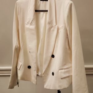 BlankNYC ponte knit double breasted cropped blazer
